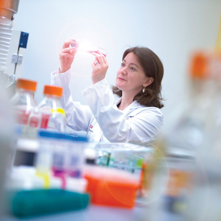 Researcher working in laboratory