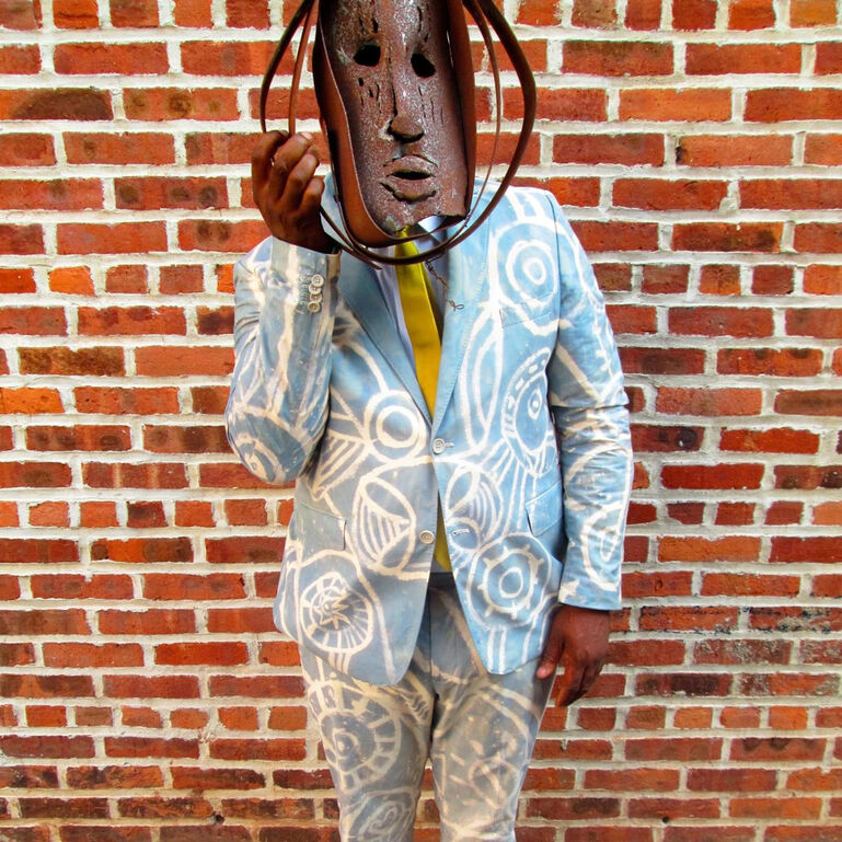 Jerry Gant in Gantalism Attire Outside Studio at 31 Central Avenue, Newark, 2012, Courtesy of the Gant Estate. Photograph by Jerry Gant.