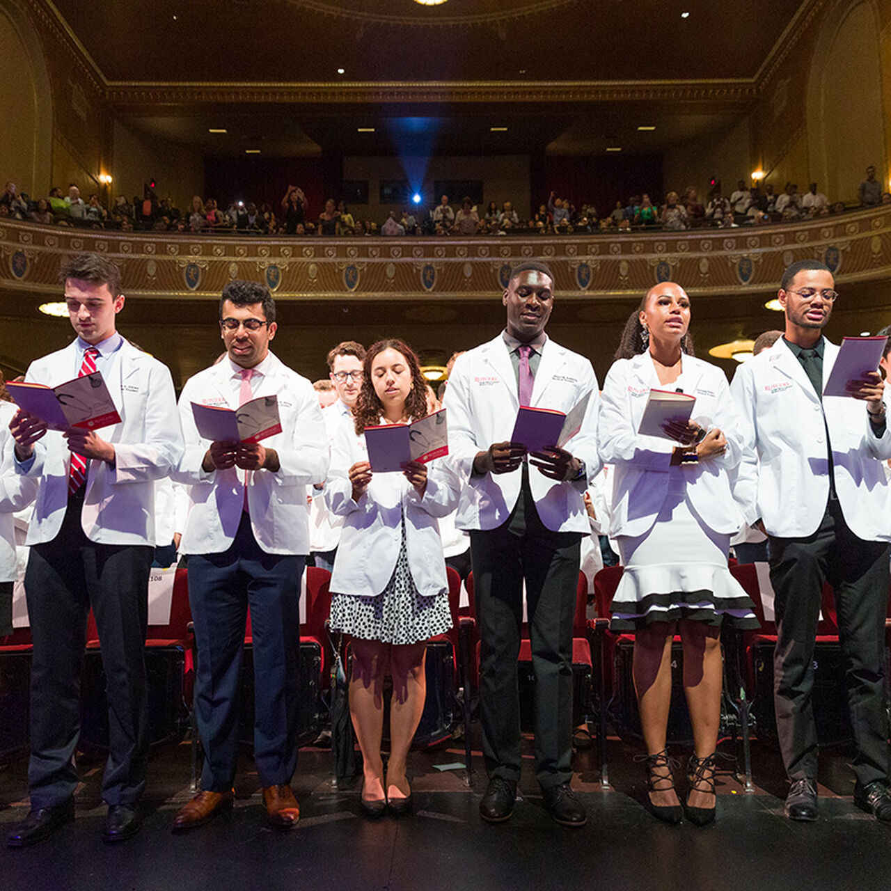 Robert Wood Johnson medical students during white coat ceremony image number 0