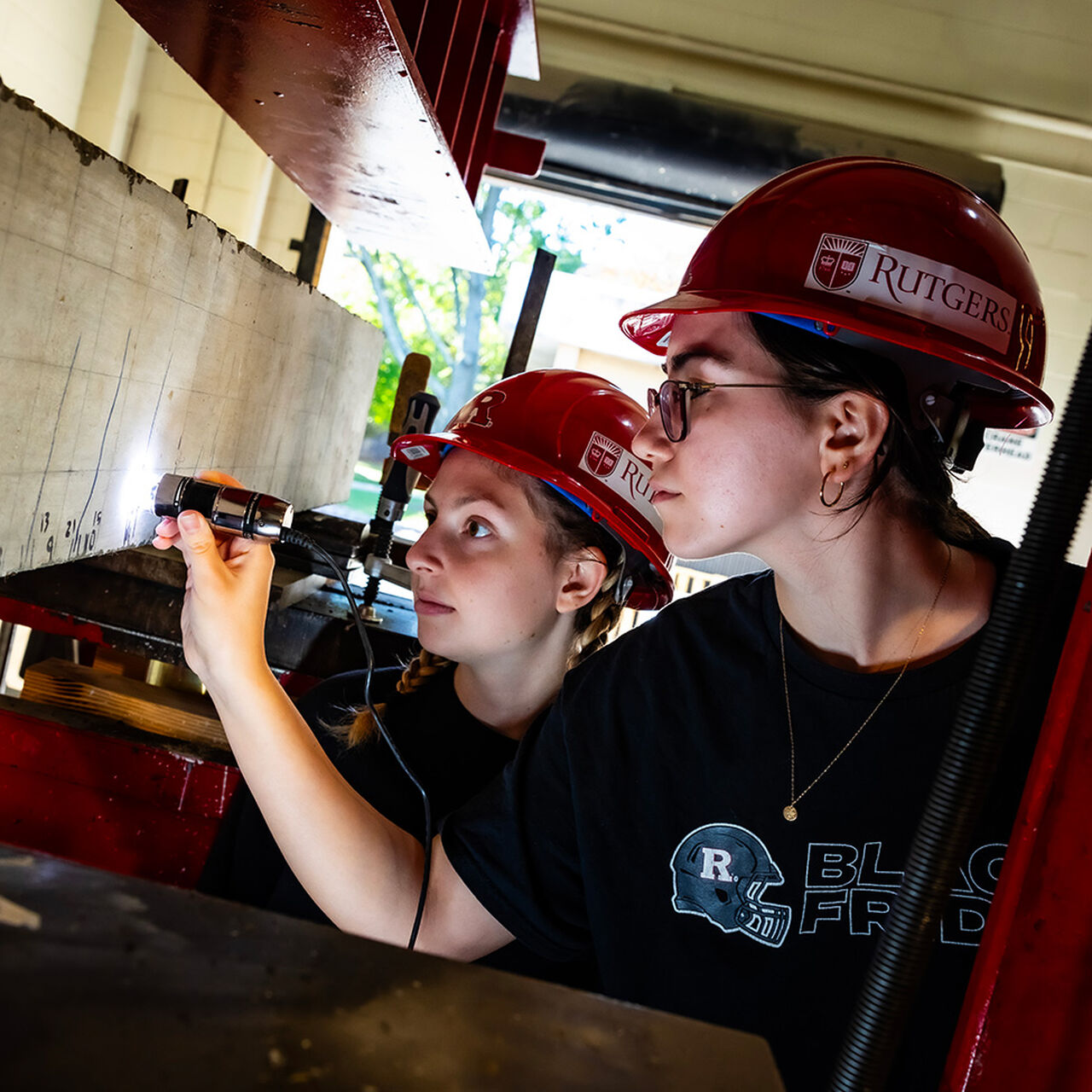 Two students wearing hard hats image number 0