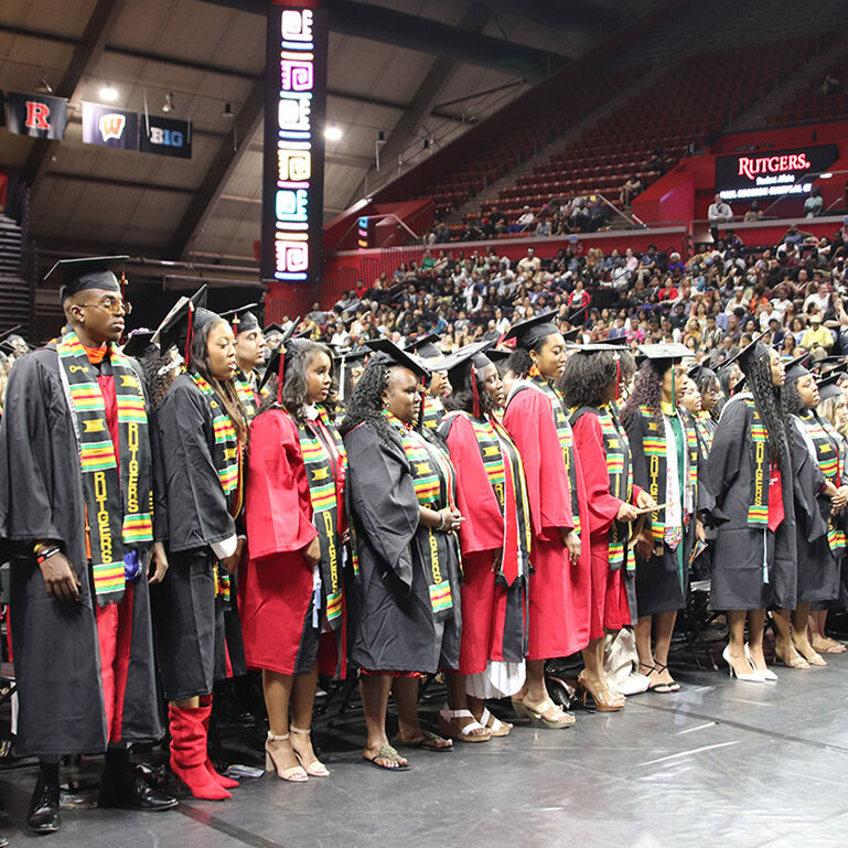 Students at a graduation ceremony